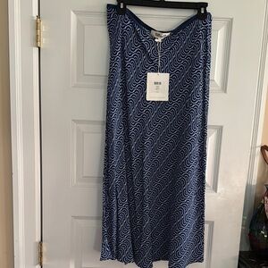 Diane Von Furstenberg Blue Wave Maxi Skirt
